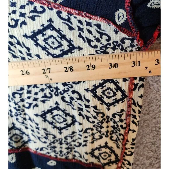 We Be Bop Women's Long Sleeve Button Up Top Multi Print Oversized Lagenlook Sz 2 - Picture 9 of 11